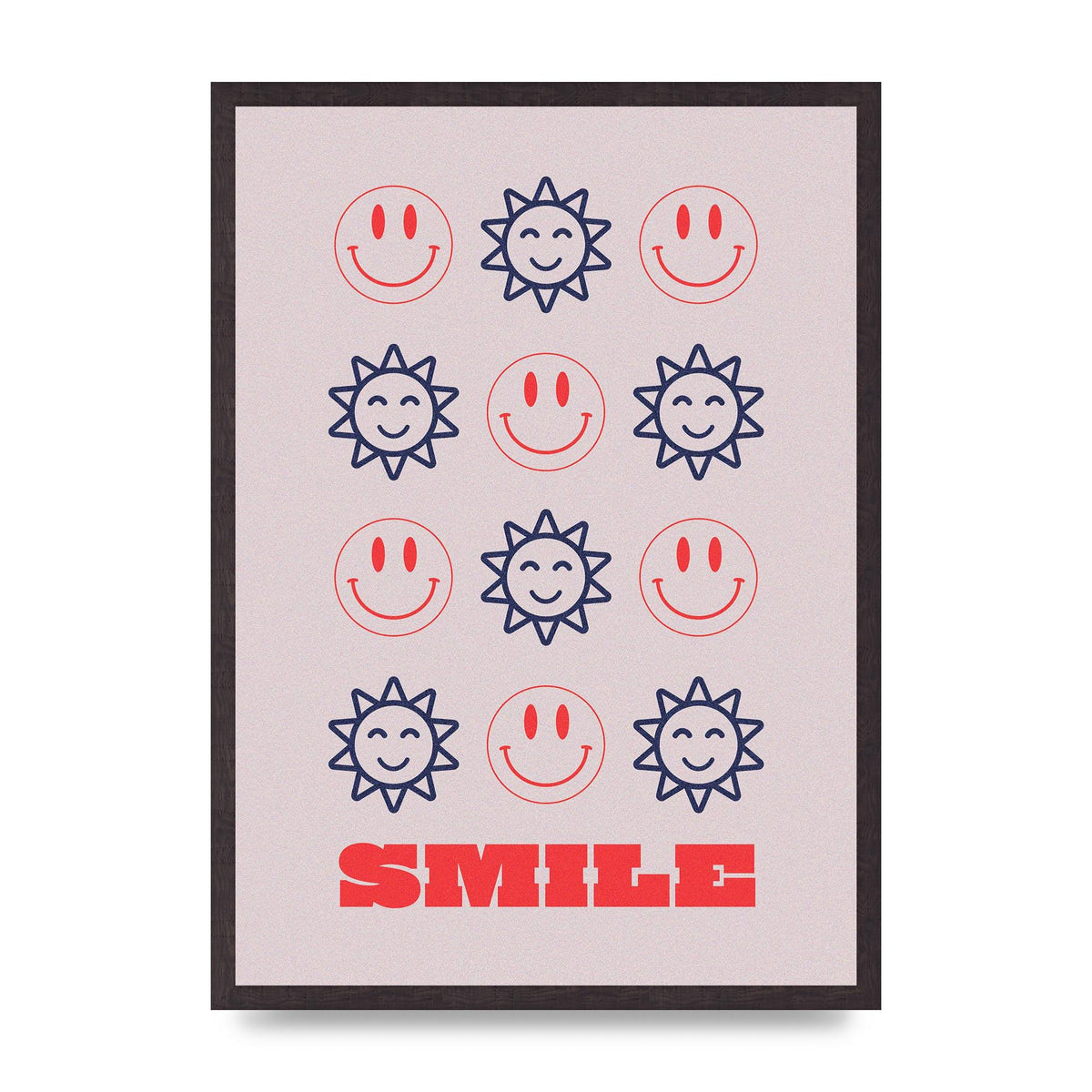 Smile Flower Acid House Smiley Wall Art - A2 framed