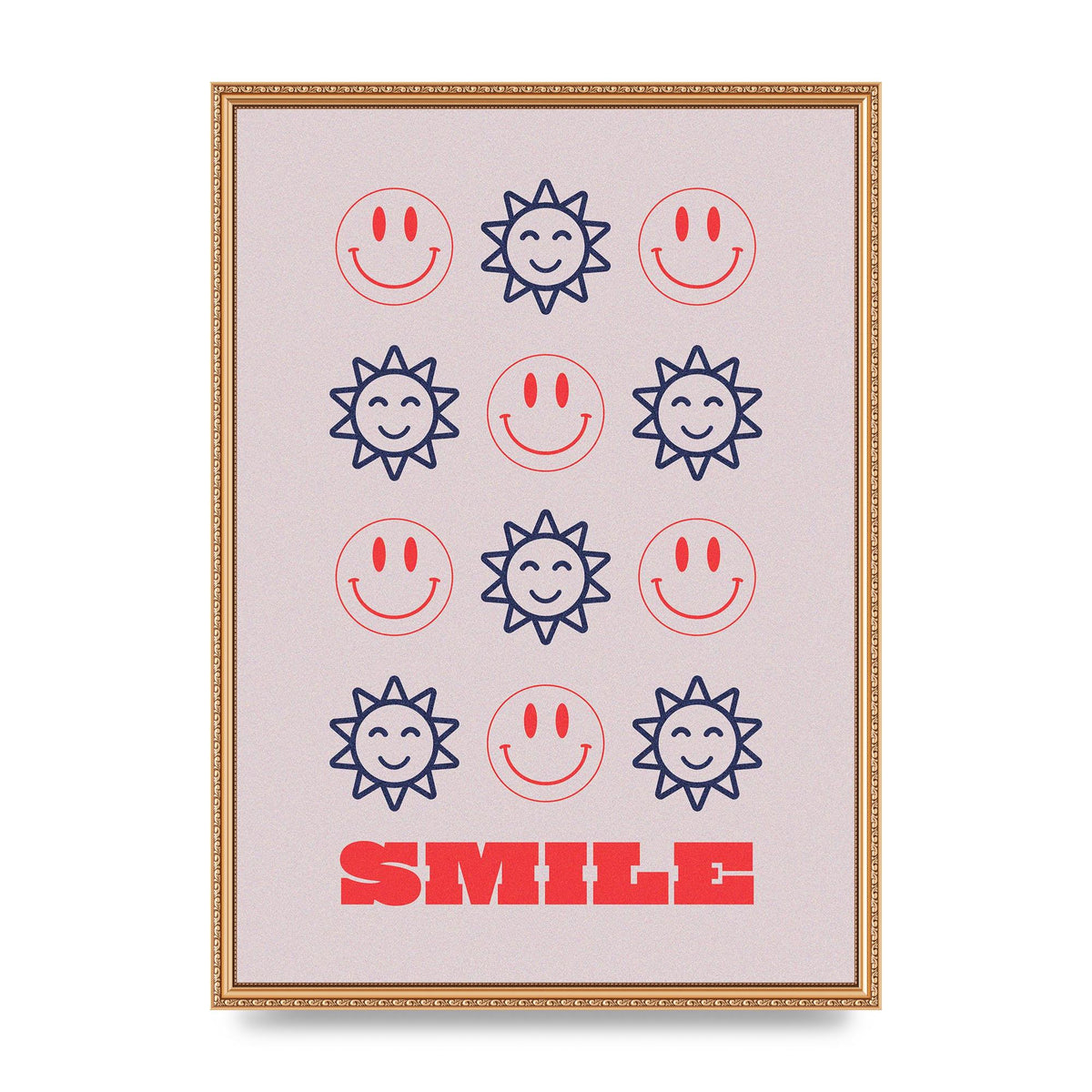Smile Flower Acid House Smiley Wall Art - A2 framed