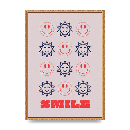Smile Flower Acid House Smiley Wall Art - A2 framed