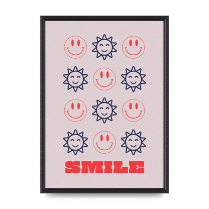 Smile Flower Acid House Smiley Wall Art - A2 framed
