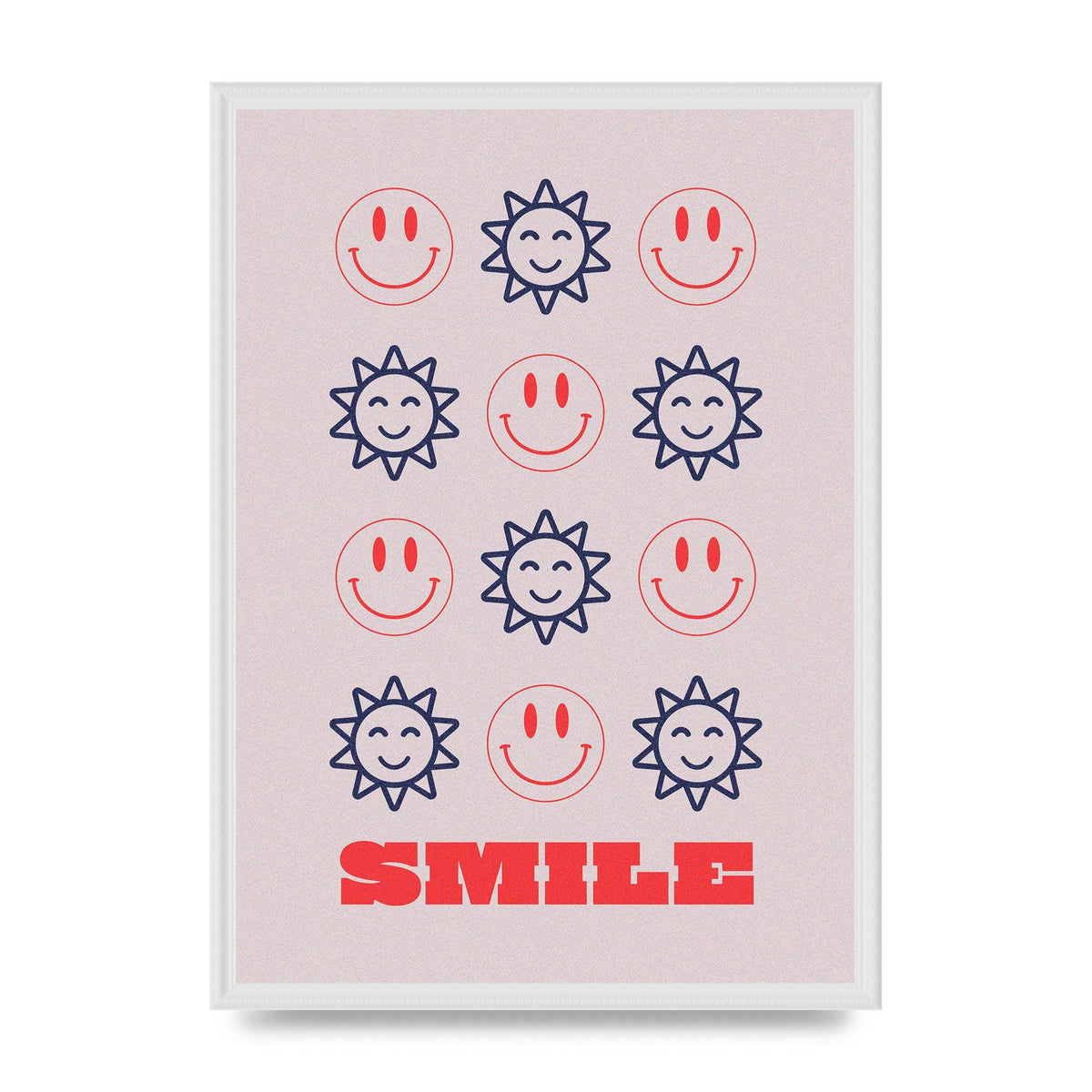 Smile Flower Acid House Smiley Wall Art - A2 framed