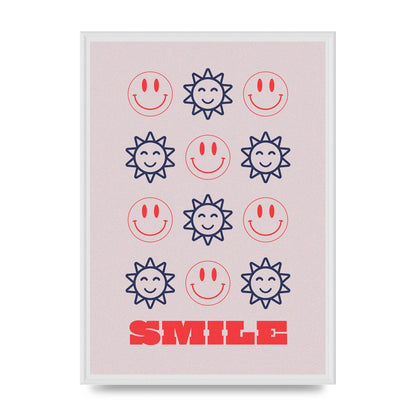Smile Flower Acid House Smiley Wall Art - A2 framed