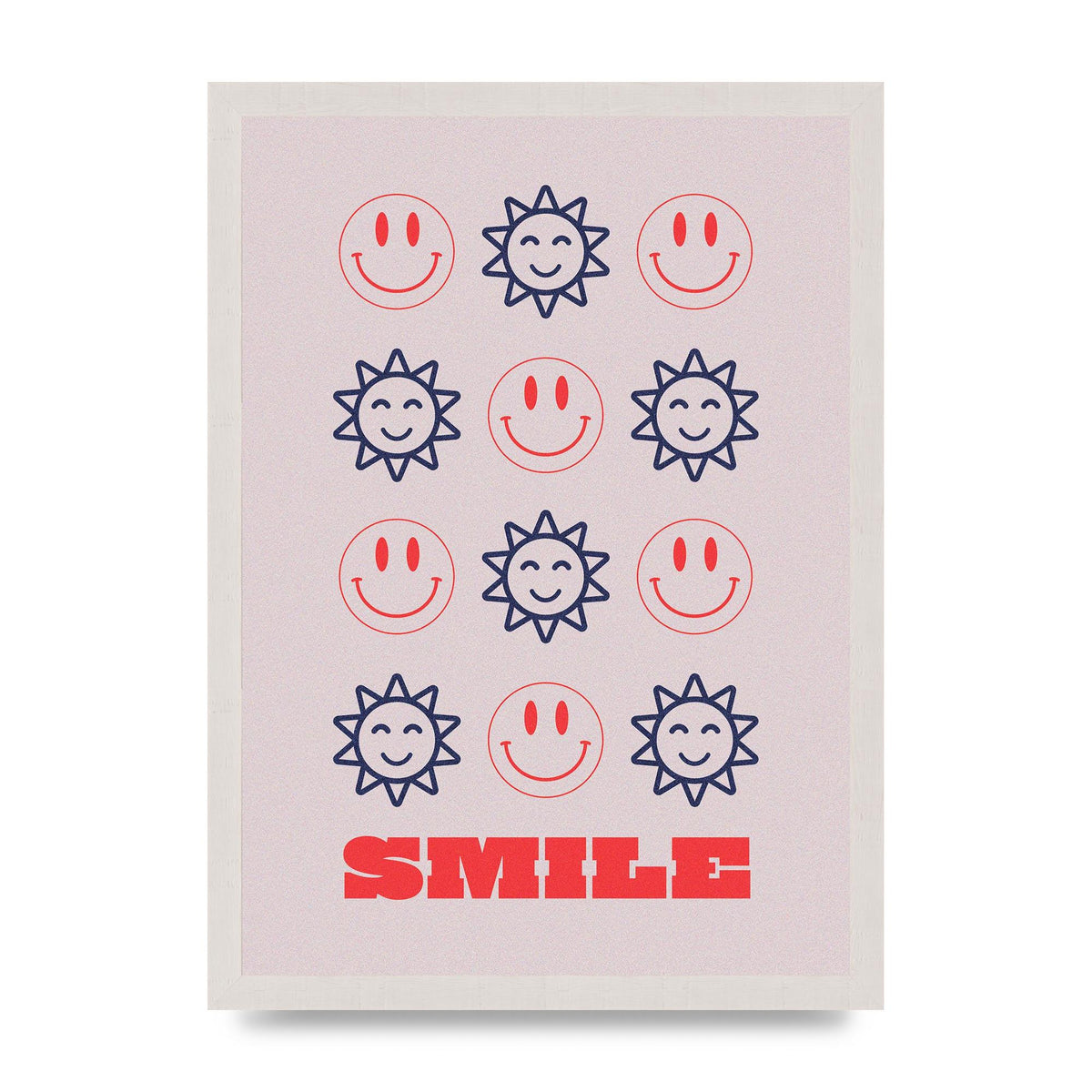 Smile Flower Acid House Smiley Wall Art - A3 framed