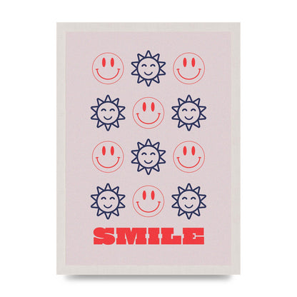 Smile Flower Acid House Smiley Wall Art - A3 framed