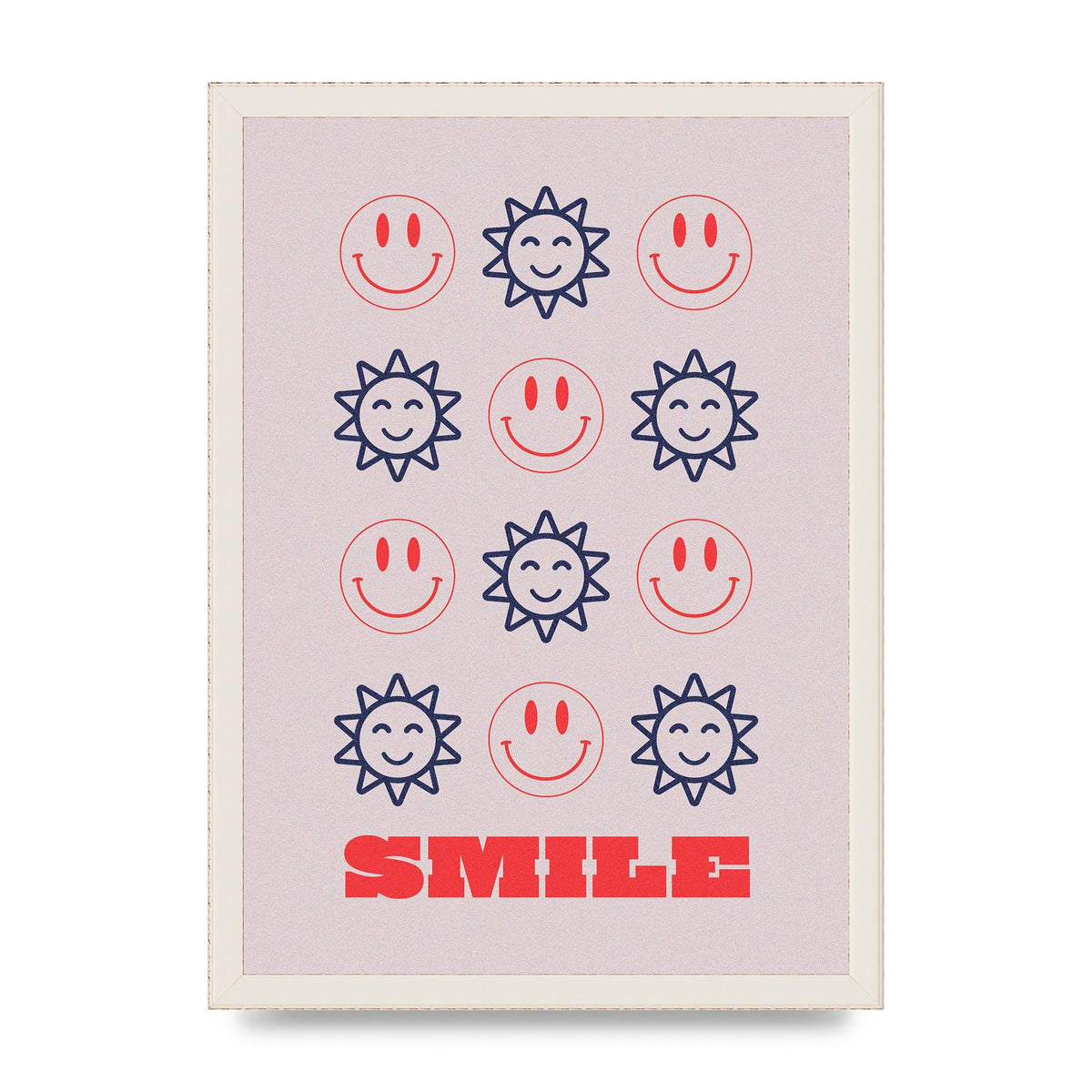 Smile Flower Acid House Smiley Wall Art - A3 framed