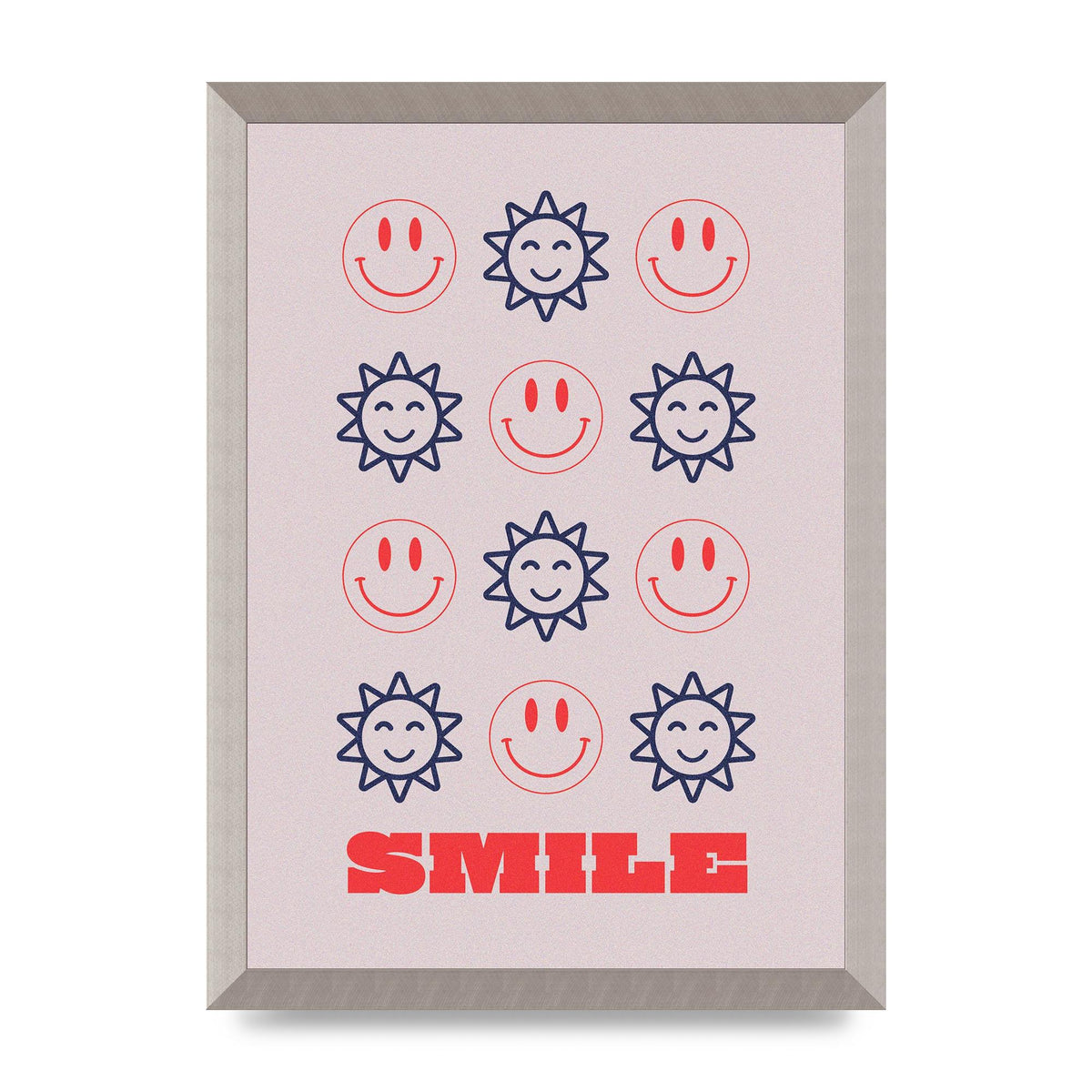 Smile Flower Acid House Smiley Wall Art - A3 framed