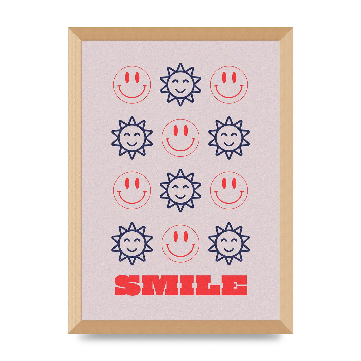 Smile Flower Acid House Smiley Wall Art - A3 framed
