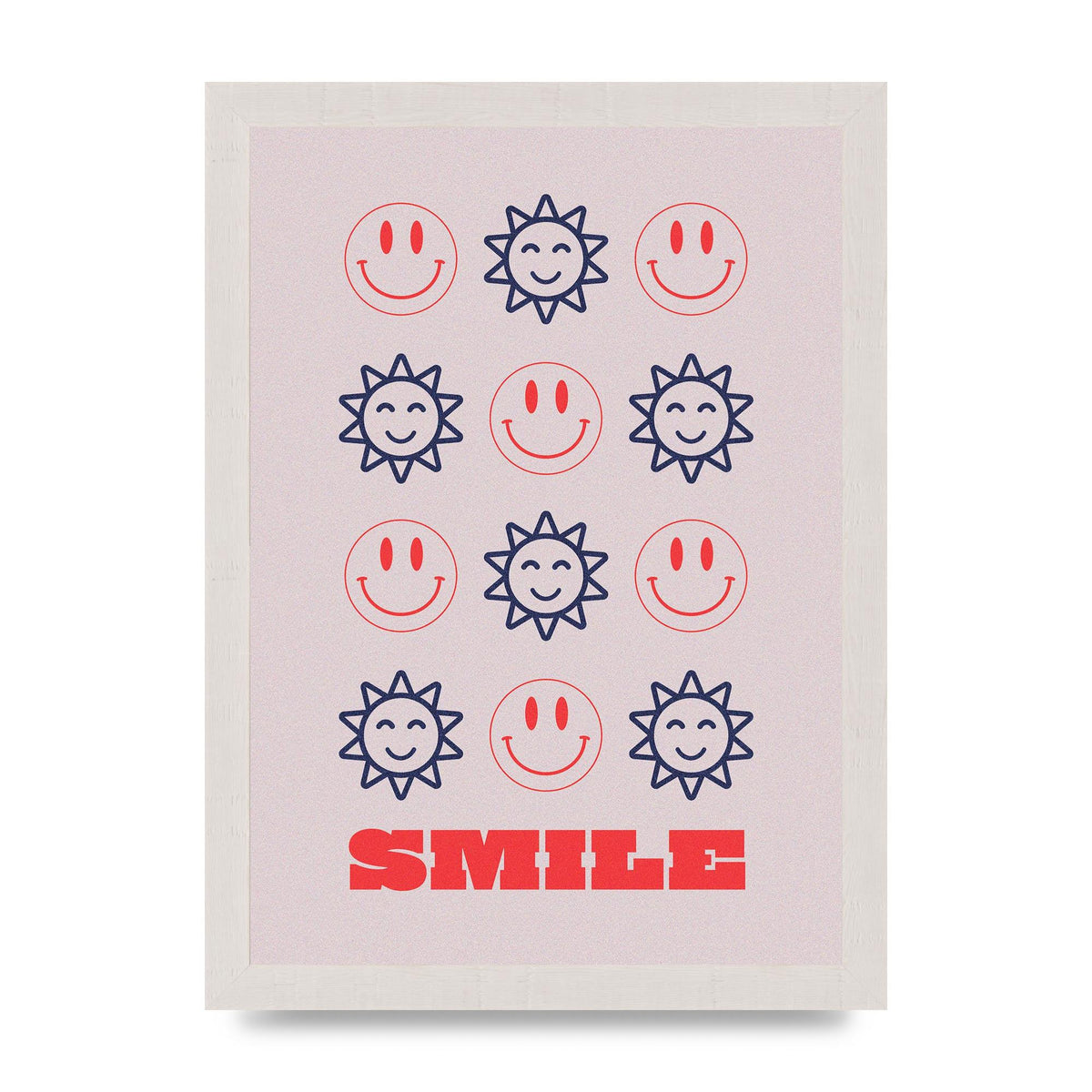 Smile Flower Acid House Smiley Wall Art - A4 framed