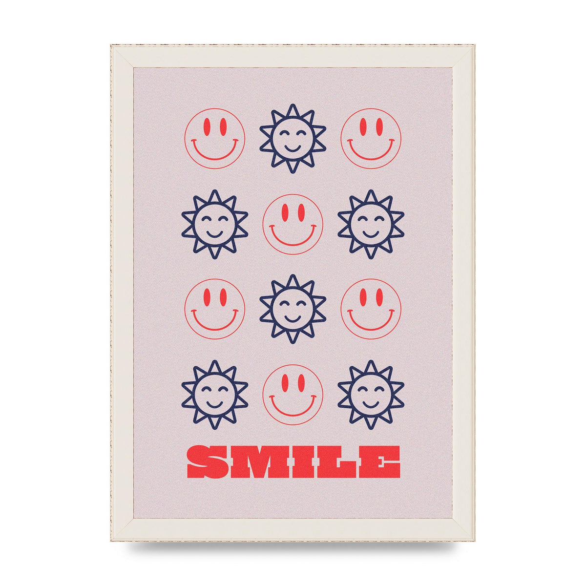 Smile Flower Acid House Smiley Wall Art - A4 framed