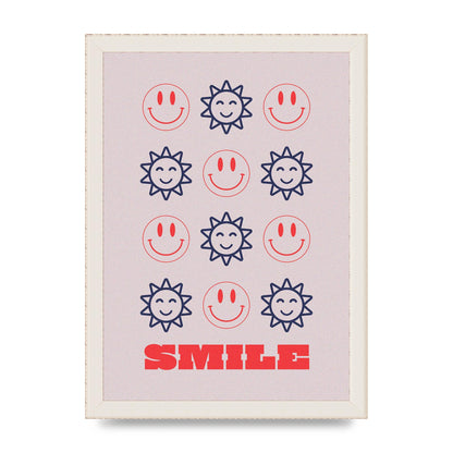 Smile Flower Acid House Smiley Wall Art - A4 framed