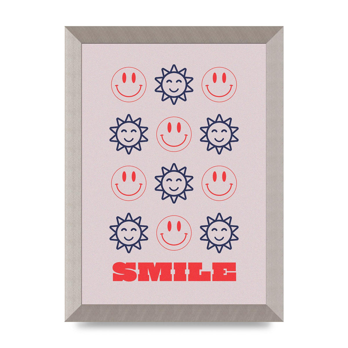 Smile Flower Acid House Smiley Wall Art - A4 framed