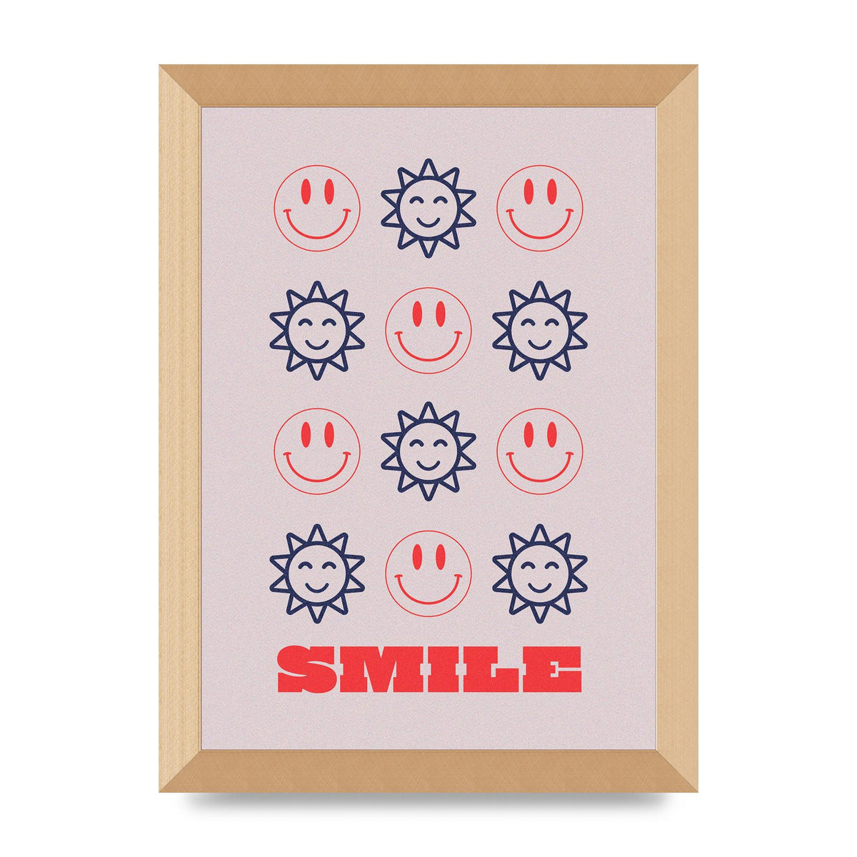 Smile Flower Acid House Smiley Wall Art - A4 framed
