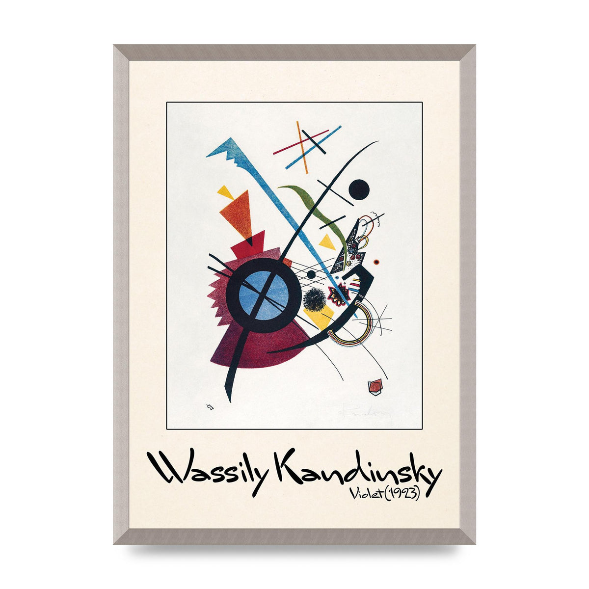 Wassily Kandinsky Violet 1923 Printed Poster - A2 framed