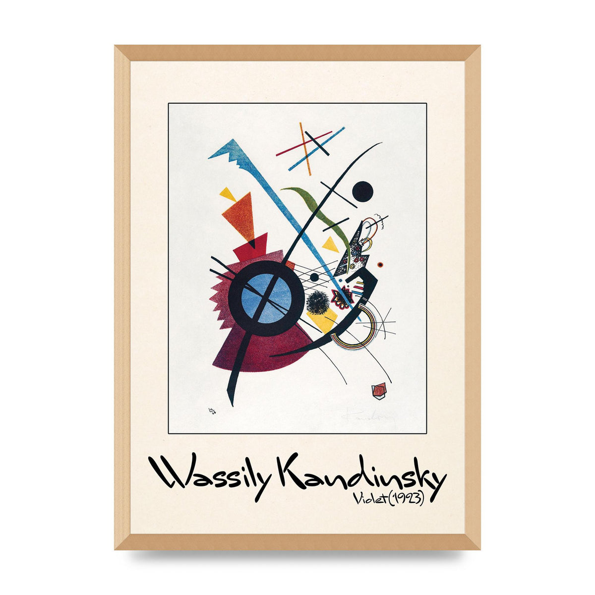 Wassily Kandinsky Violet 1923 Printed Poster - A2 framed