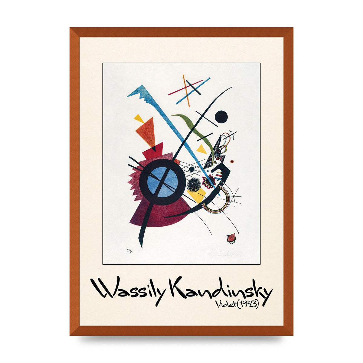 Wassily Kandinsky Violet 1923 Printed Poster - A2 framed
