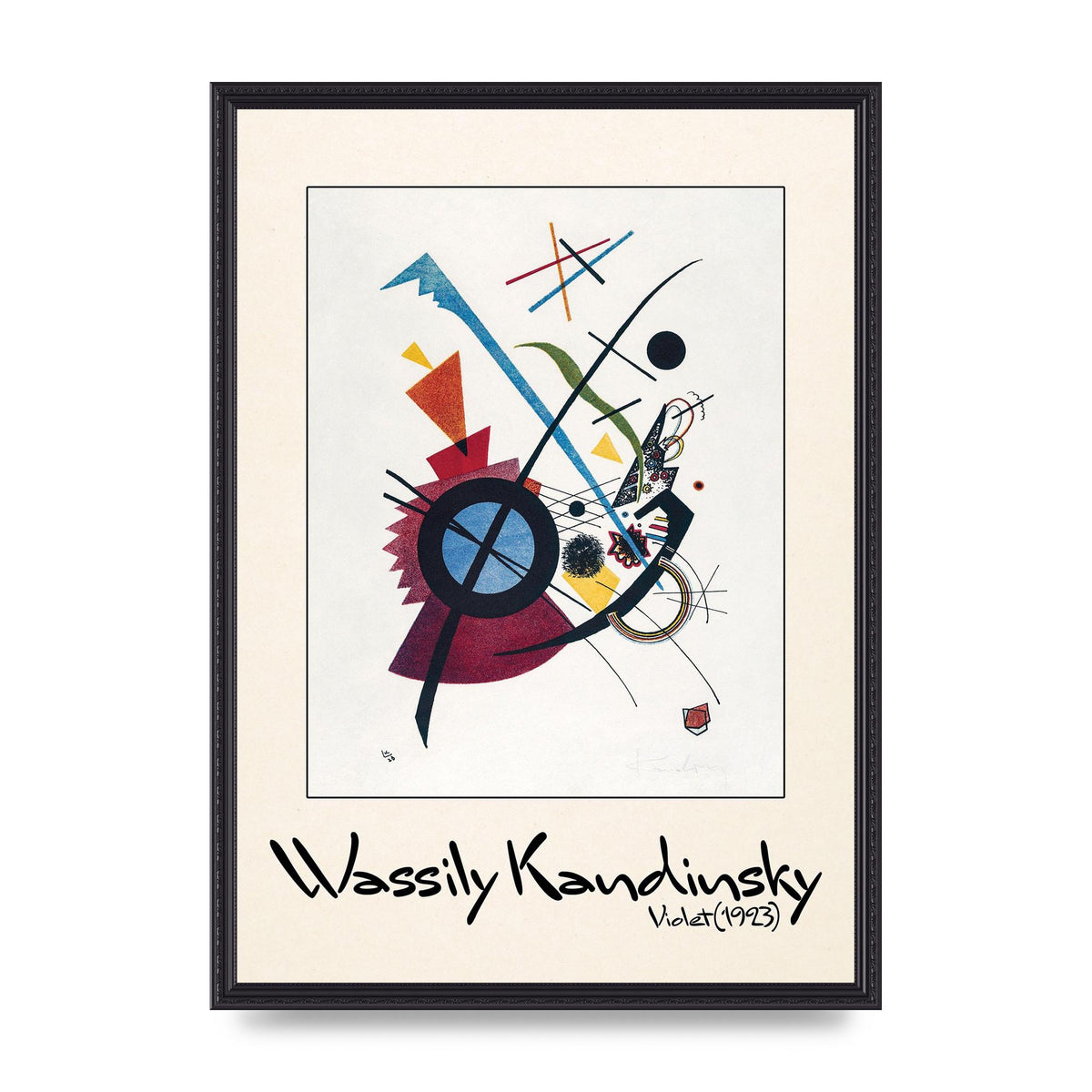 Wassily Kandinsky Violet 1923 Printed Poster - A2 framed