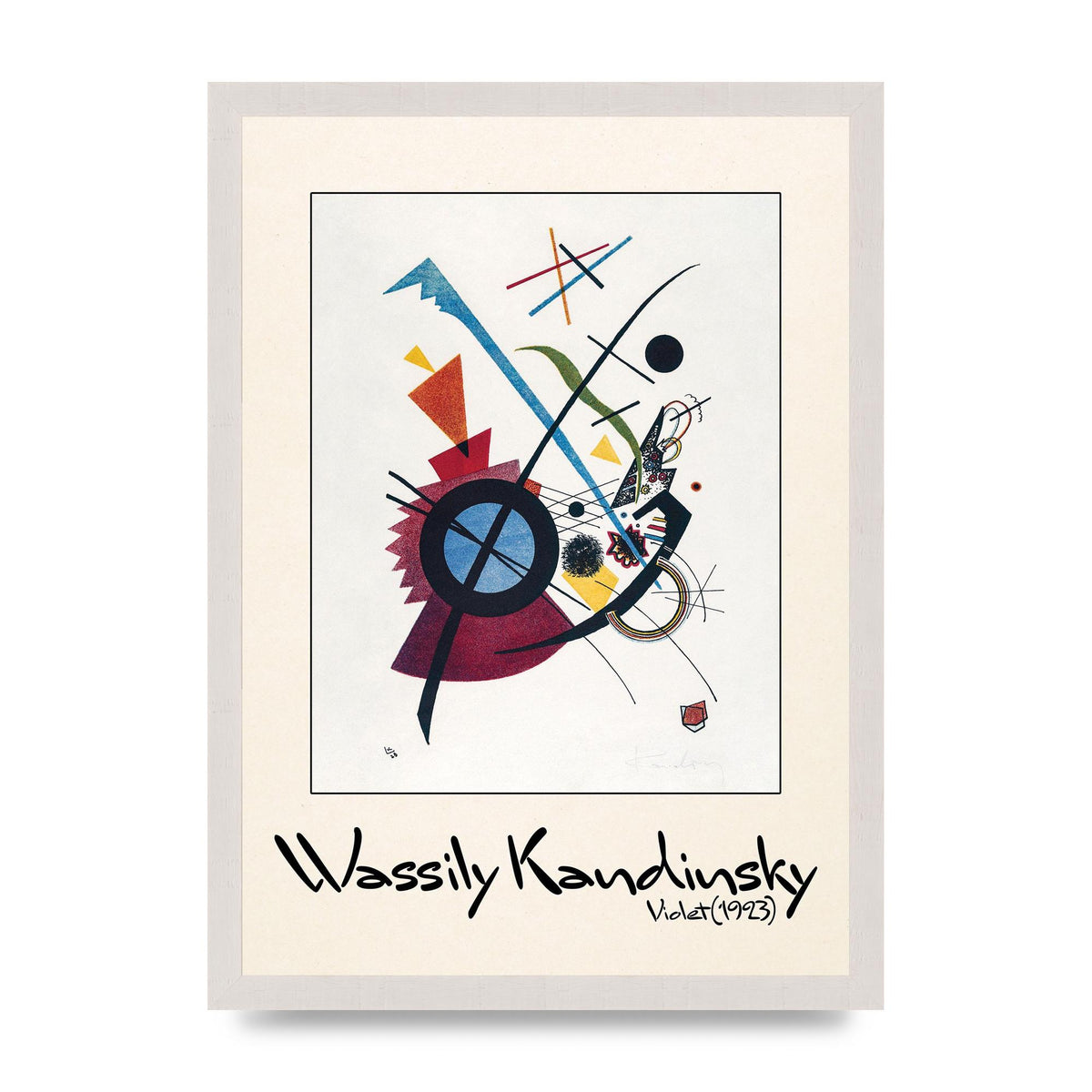 Wassily Kandinsky Violet 1923 Printed Poster - A3 framed