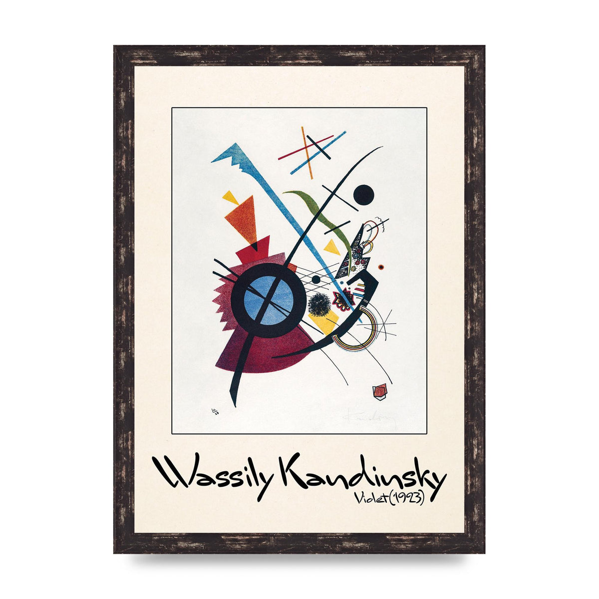 Wassily Kandinsky Violet 1923 Printed Poster - A3 framed