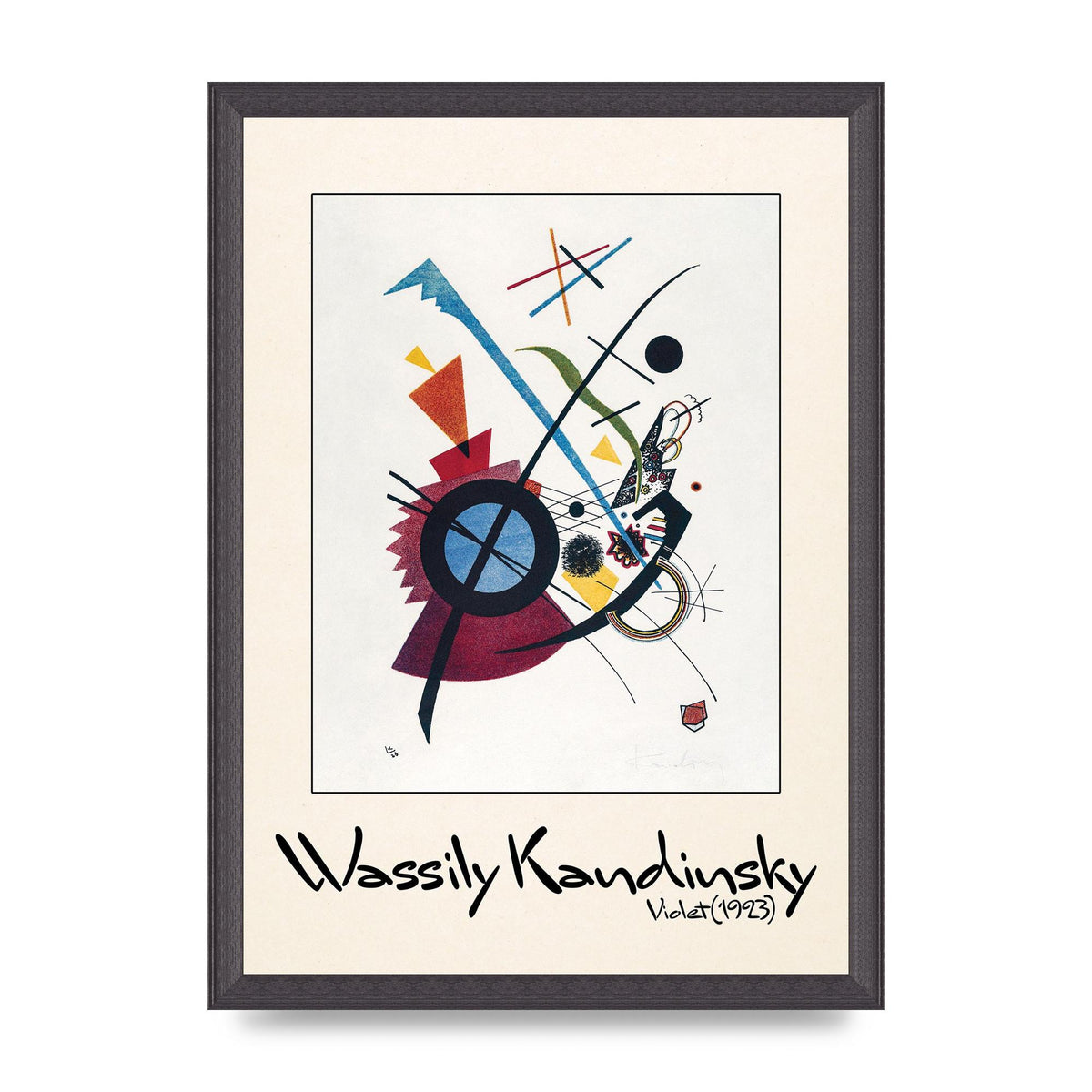 Wassily Kandinsky Violet 1923 Printed Poster - A3 framed