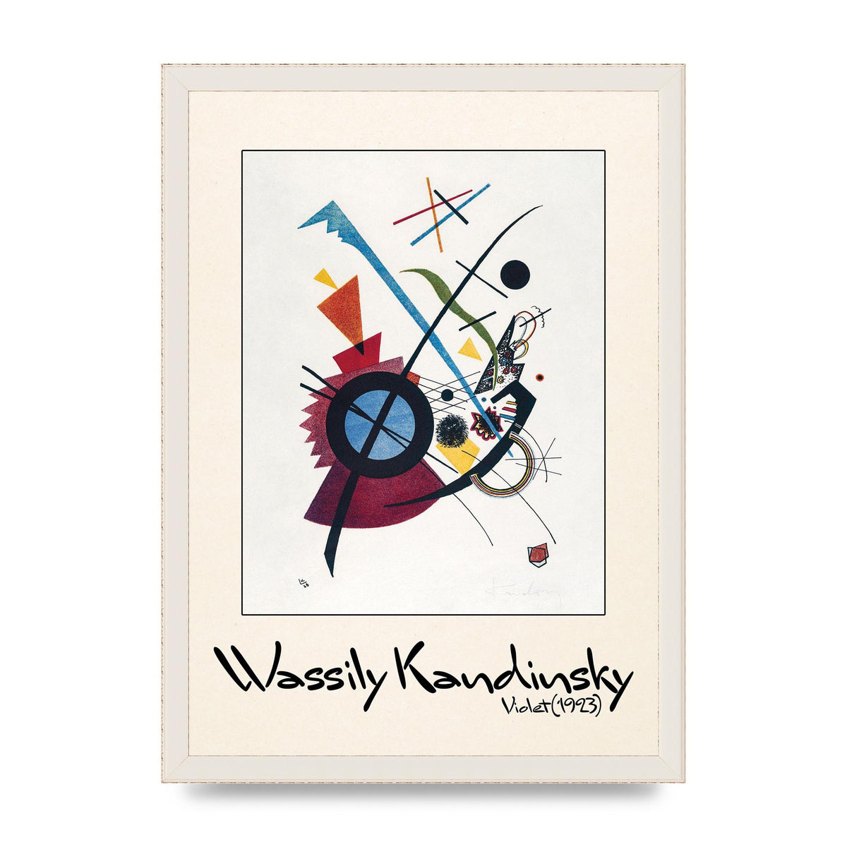 Wassily Kandinsky Violet 1923 Printed Poster - A3 framed