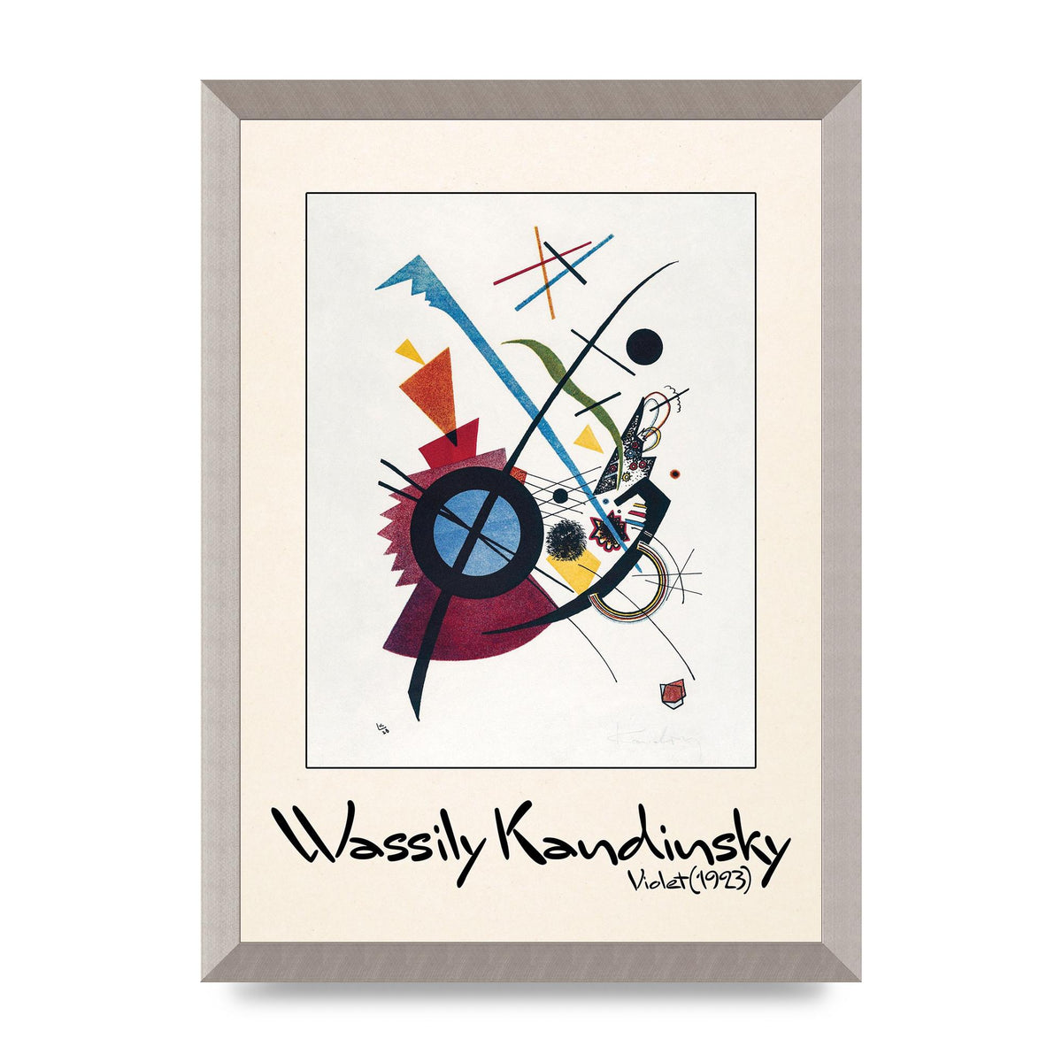 Wassily Kandinsky Violet 1923 Printed Poster - A3 framed