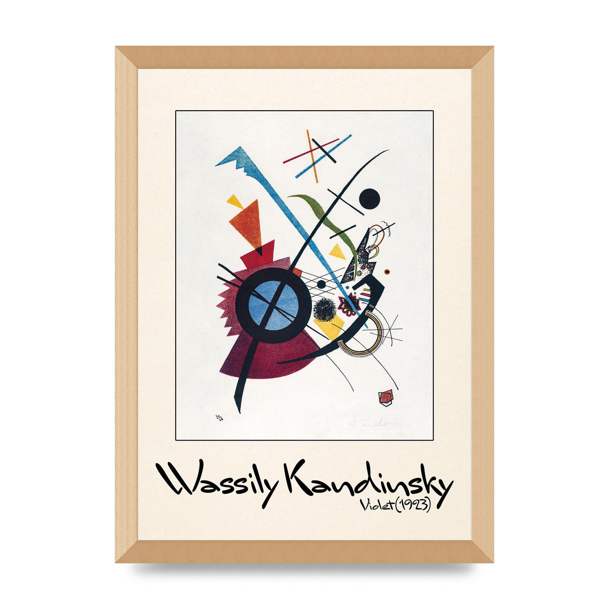 Wassily Kandinsky Violet 1923 Printed Poster - A3 framed