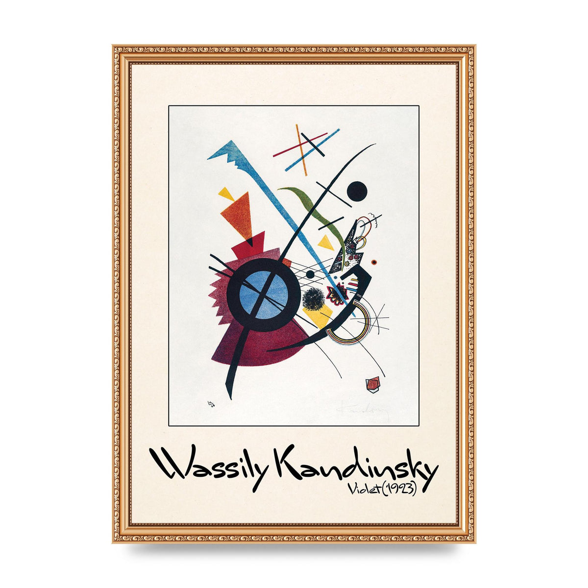 Wassily Kandinsky Violet 1923 Printed Poster - A3 framed