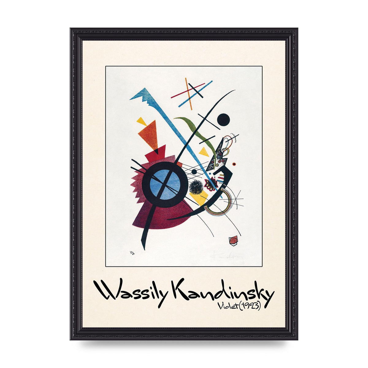 Wassily Kandinsky Violet 1923 Printed Poster - A3 framed