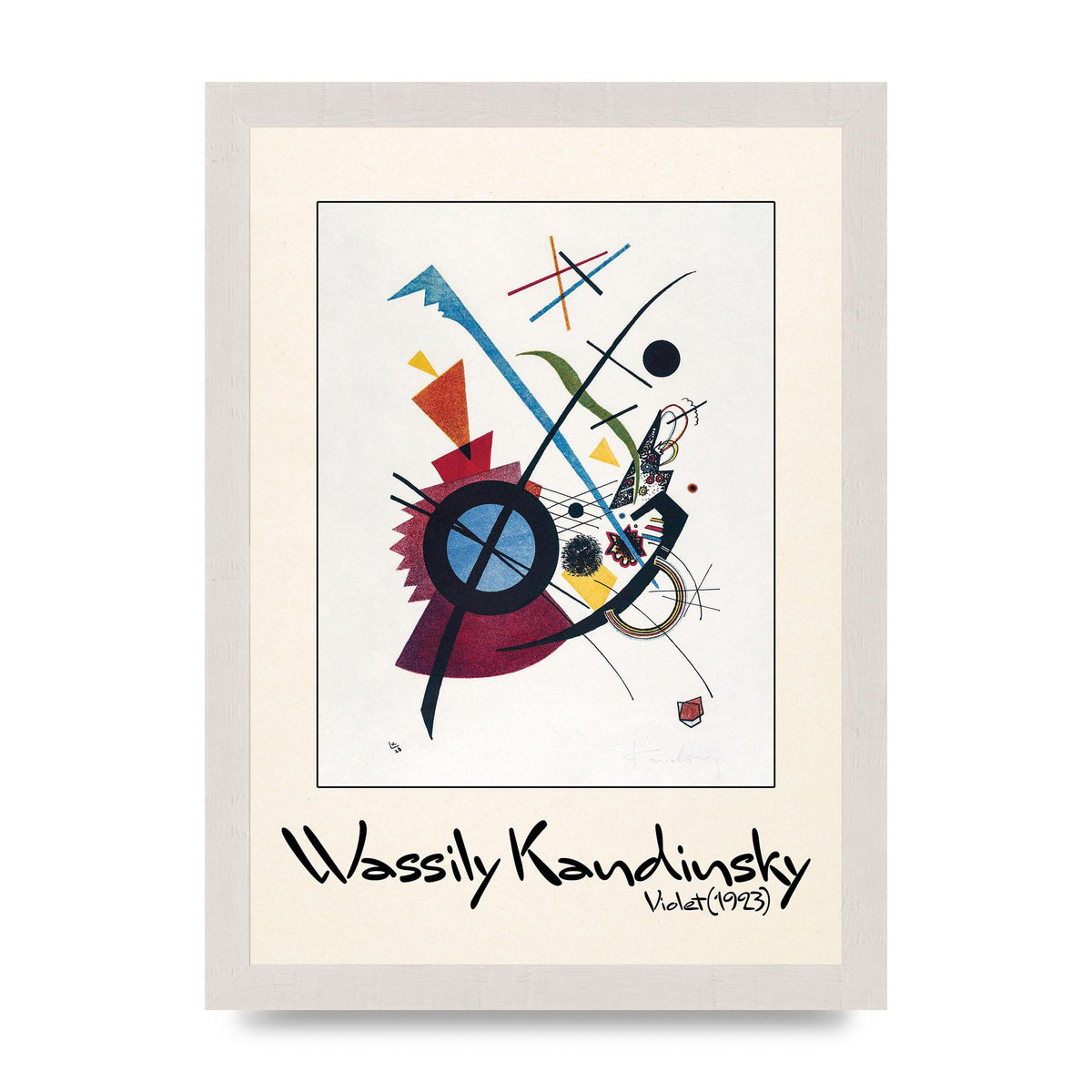 Wassily Kandinsky Violet 1923 Printed Poster - A4 framed