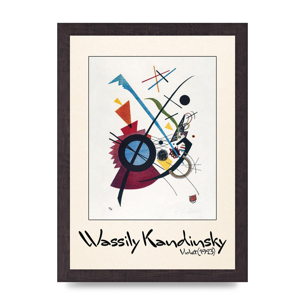 Wassily Kandinsky Violet 1923 Printed Poster - A4 framed
