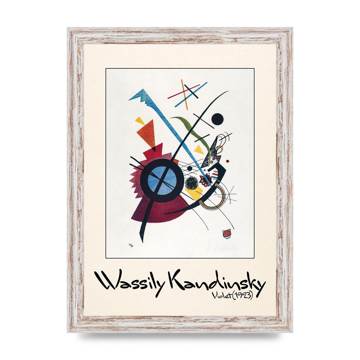Wassily Kandinsky Violet 1923 Printed Poster - A4 framed