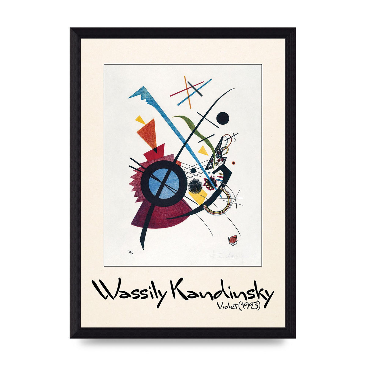 Wassily Kandinsky Violet 1923 Printed Poster - A4 framed