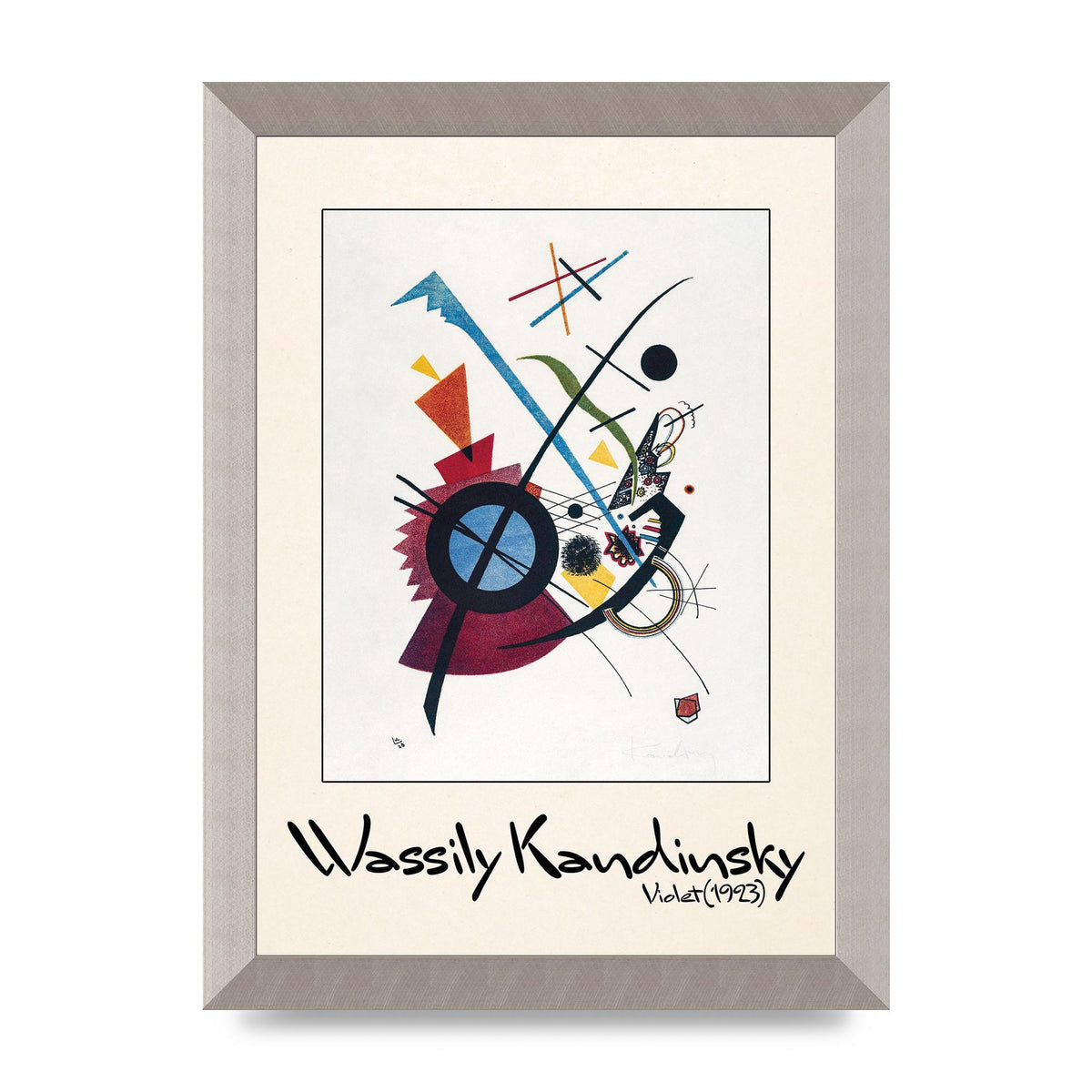 Wassily Kandinsky Violet 1923 Printed Poster - A4 framed