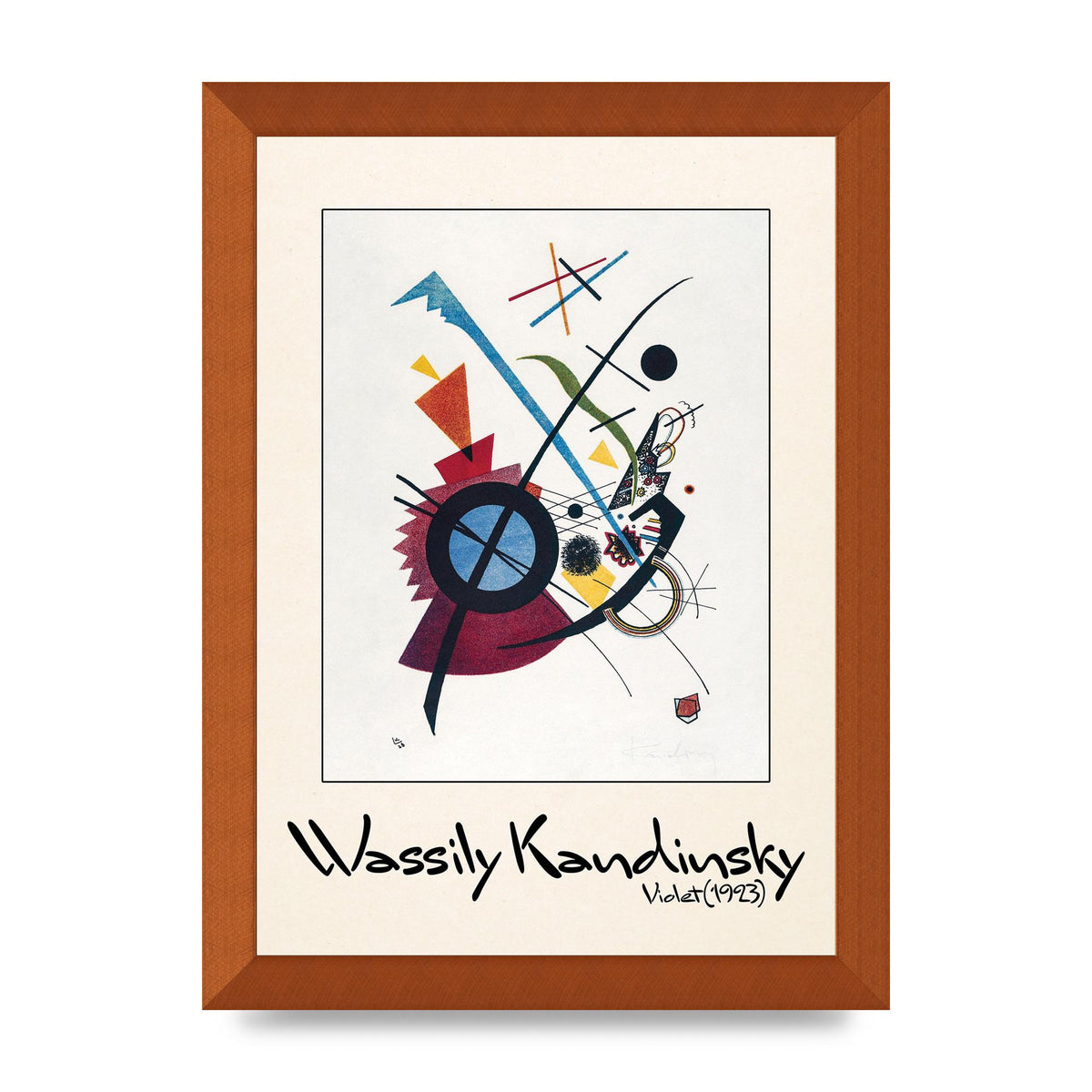 Wassily Kandinsky Violet 1923 Printed Poster - A4 framed
