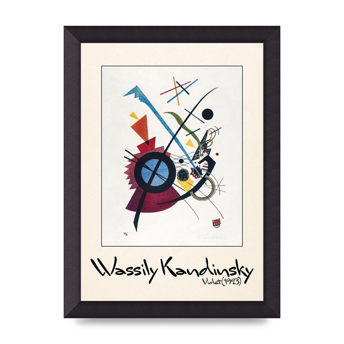 Wassily Kandinsky Violet 1923 Printed Poster - A4 framed