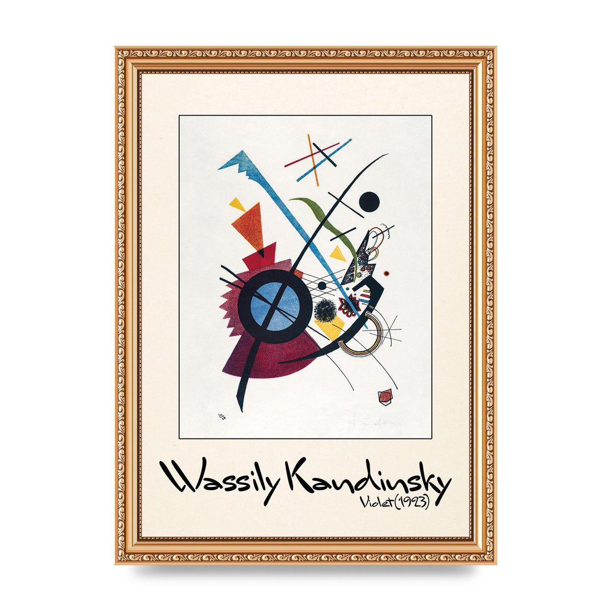 Wassily Kandinsky Violet 1923 Printed Poster - A4 framed