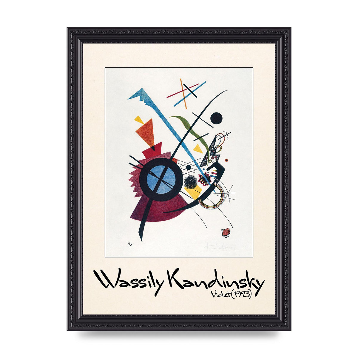 Wassily Kandinsky Violet 1923 Printed Poster - A4 framed
