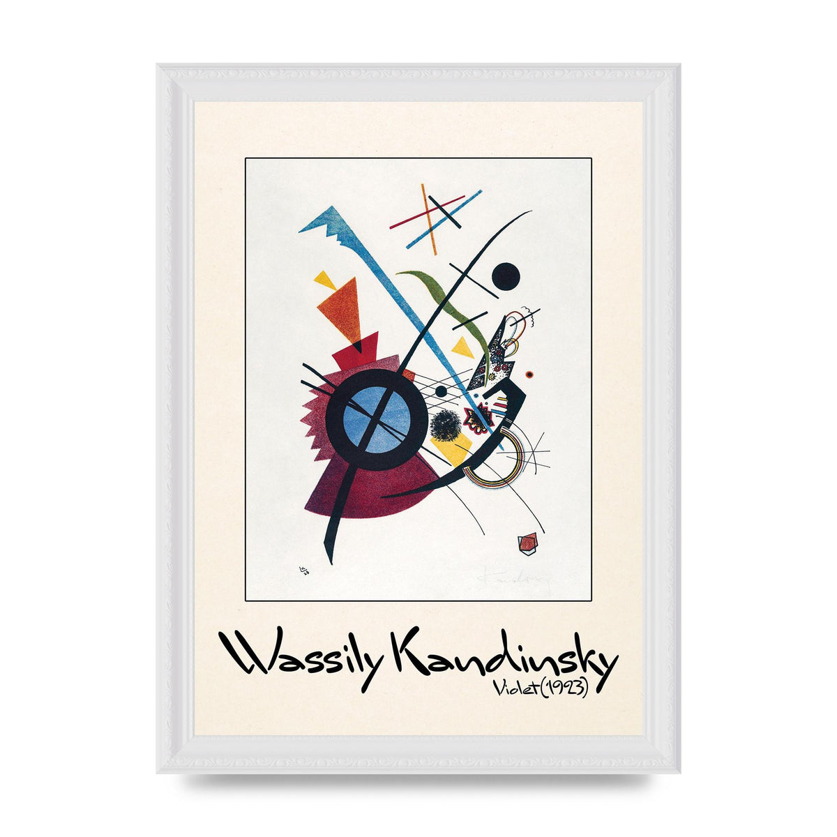 Wassily Kandinsky Violet 1923 Printed Poster - A4 framed