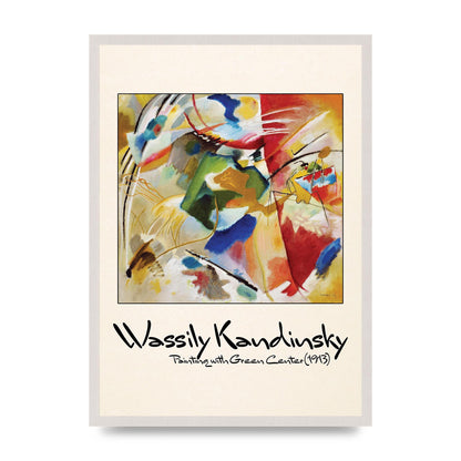 Wassily Kandinsky Painting With Green Center 1913 Wall Art - A2 framed