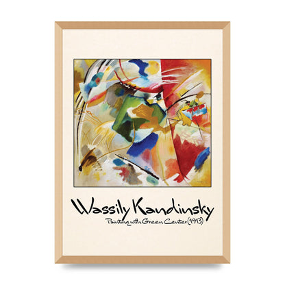 Wassily Kandinsky Painting With Green Center 1913 Wall Art - A2 framed