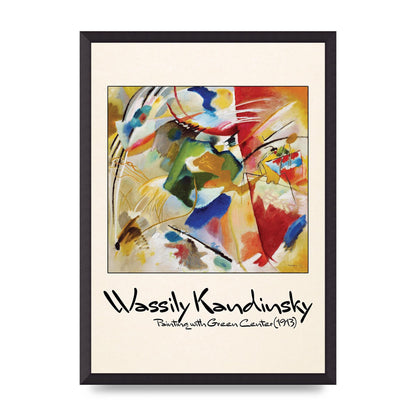 Wassily Kandinsky Painting With Green Center 1913 Wall Art - A2 framed