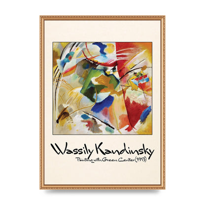 Wassily Kandinsky Painting With Green Center 1913 Wall Art - A2 framed