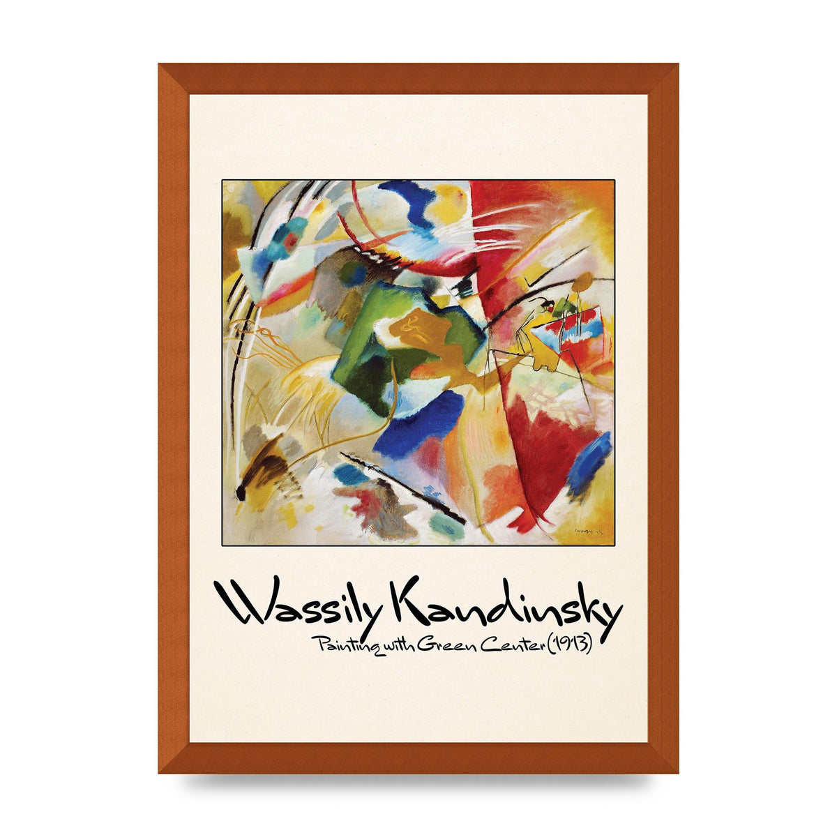 Wassily Kandinsky Painting With Green Center 1913 Wall Art - A3 framed