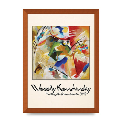 Wassily Kandinsky Painting With Green Center 1913 Wall Art - A3 framed