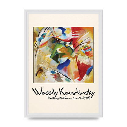 Wassily Kandinsky Painting With Green Center 1913 Wall Art - A3 framed