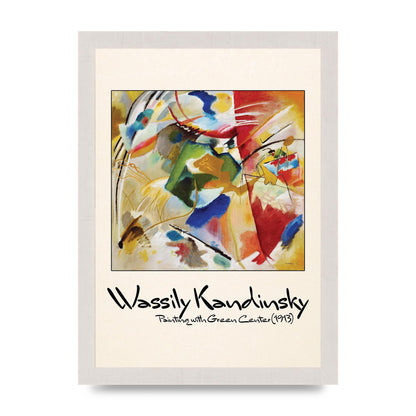 Wassily Kandinsky Painting With Green Center 1913 Wall Art - A4 framed