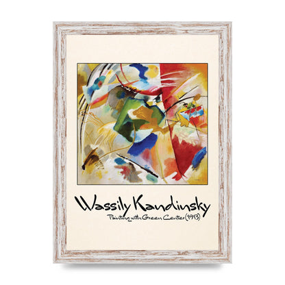 Wassily Kandinsky Painting With Green Center 1913 Wall Art - A4 framed