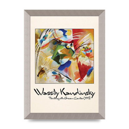 Wassily Kandinsky Painting With Green Center 1913 Wall Art - A4 framed