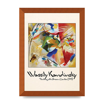 Wassily Kandinsky Painting With Green Center 1913 Wall Art - A4 framed
