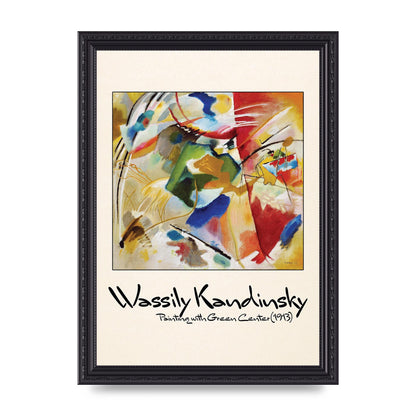 Wassily Kandinsky Painting With Green Center 1913 Wall Art - A4 framed